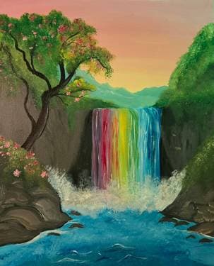 Rainbow Falls III - Paint and sip event at The Rec Room - Square One in Mississauga, ON - PaintNite.com