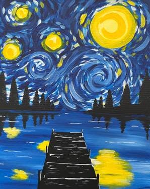 Starry Starry Lake - Paint and sip event at Big Mur's Tavern in Dundurn, SK - PaintNite.com