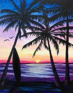 Sunset Surfer II - Paint Nite event in Tempe, AZ