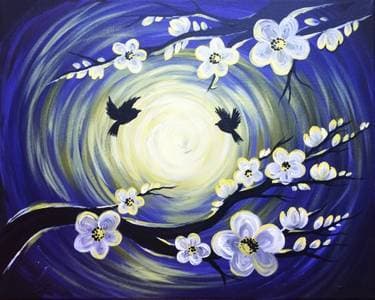 Blooming In The Moonlight - Paint Nite event in Victoria, BC
