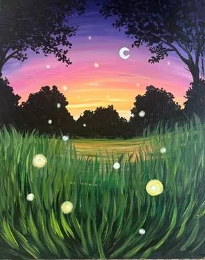 Mellow Yellow Firefly Meadow at Mtn. Mike's on Cleveland in SRosa — Painting