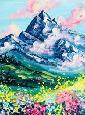 Happy Little Clouds & Mountains