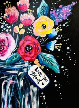 Mother's Day Flowers - Paint and sip event at Sidelines Sports Bar & Grill - Glen Burnie in Glen Burnie, MD - PaintNite.com