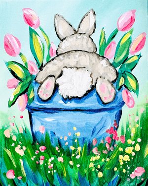 Bunny Tail Tulip Pot - Paint and sip event at Mimi's Cafe (Tustin) in Tustin, CA - PaintNite.com