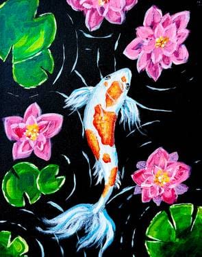 Lily Pond Koi — Painting