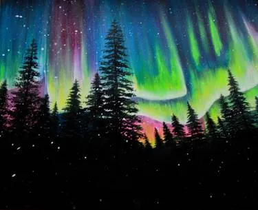 NORTHERN LIGHTS BRILLIANCE at Mr Mike's Steak House Regina South — Painting