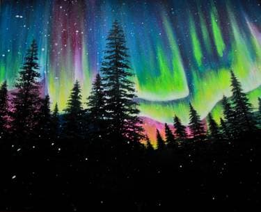 NORTHERN LIGHTS BRILLIANCE - Paint and sip event at Mossop's Social House in Toronto , ON - PaintNite.com