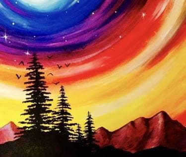 Colorful Night Sky - Paint and sip event at Casa Mexico (Kanata) in Kanata, ON - PaintNite.com