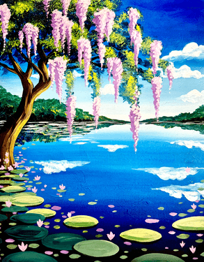 Lilacs and Long Days - Paint and sip event at Canlan Sports - Langley Twin Rinks in Langley, BC - PaintNite.com