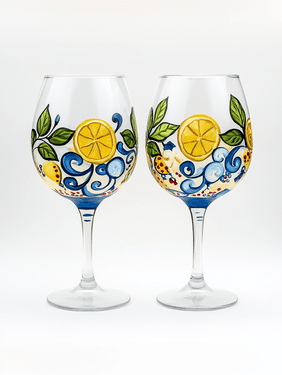 Citrus Summer Wine Glasses - Paint and sip event at Boujee Restaurant and Bar in Winnipeg, MB - PaintNite.com