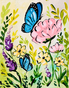 Pastel Garden Butterfly - Paint and sip event at Poppi's Italian Eatery in Borden, ON - PaintNite.com