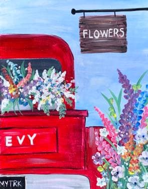 Truck Full of Flowers - Paint and sip event at The Old Spaghetti Factory in SAN JOSE, CA - PaintNite.com