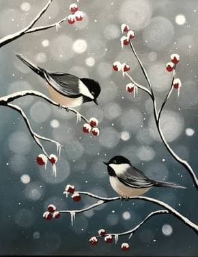 Bokeh Birds - Paint and sip event at The Originals Dining Lounge in Toronto, ON - PaintNite.com