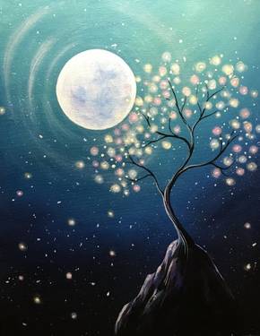 "Magic Moon Blossoms" — Painting