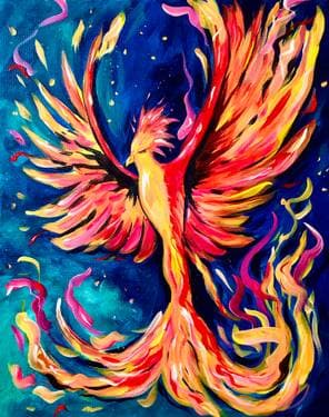 Rise of the Phoenix - Paint and sip event at Mountain Mike's Pizza in Napa, CA - PaintNite.com
