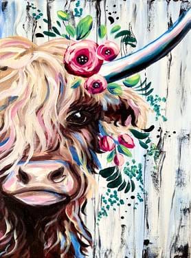 Barnyard Highland Cow — Painting
