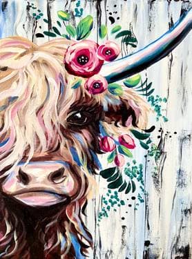 Barnyard Highland Cow - Paint and sip event at Big Lick Brewing Company in Roanoke, VA - PaintNite.com