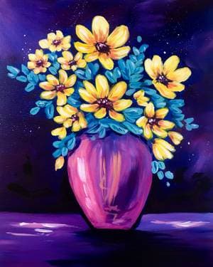 Mellow Yellow Bouquet - Paint and sip event at Diana's Oyster Bar - Markham in Markham, ON - PaintNite.com