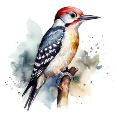 WATERCOLOR Woody Woodpecker with Jade Scarlett