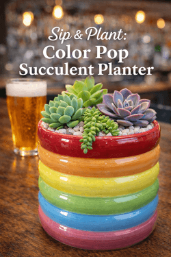 Color Pop Succulent Planter - Paint Nite event in Bayport, NY