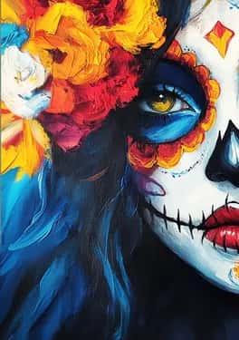 Colorful Calavera Sugar Skull Babe