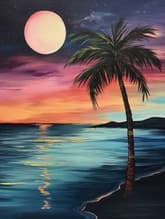 Sorbet Sunset Palm Tree Beach thumbnail