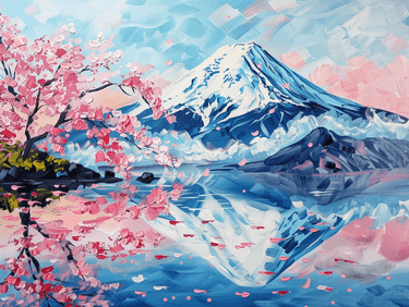 Mt. Fuji Japan Cherry Blossom- Wanderlust Collection - Paint Nite event in Burnaby, BC