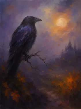 Raven Gothic Halloween Night