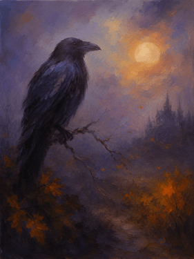 Raven Gothic Halloween Night — Painting