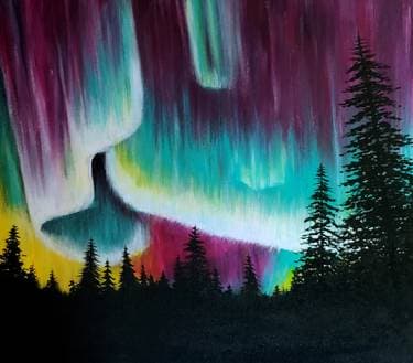NORTHERN LIGHTS OVER THE PINES - Paint and sip event at Marquart's Landing in Washington, MO - PaintNite.com