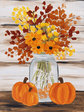 Pumpkin Spice Floral Bouquet - Paint Nite event in Peoria, IL