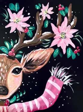 Festive Winter Holiday Deer