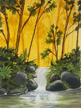 Jungle Book Waterfall - Paint and sip event at The Westside Blono in Normal, IL - PaintNite.com