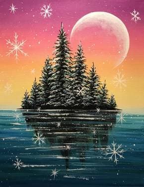 Frosted Winter Island - Paint Nite event in Toronto, ON