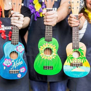 Create a Ukulele, Pick your design - Paint and sip event at Dang BBQ Cantina at Simplay in Hauppauge, NY - PaintNite.com
