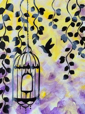 Garden Sunrays Silhouette - Paint and sip event at City Loafers at The Current in DAVENPORT, IA - PaintNite.com