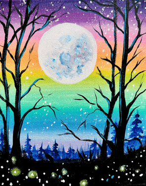 Twilight Full Moon — Painting