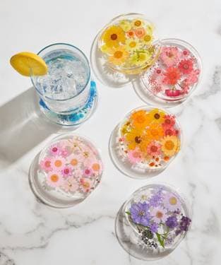 Floral Resin Coasters - Set of 4 - Paint Nite event in MIDDLESEX, NJ