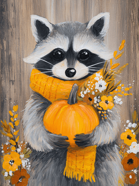 Trash Panda Pumpkin Presents — Painting