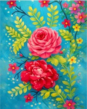 Slow Down Sunday Virtual Paint Nite w/ Joyce of Art!! Vintage Rose Bouquet — Painting
