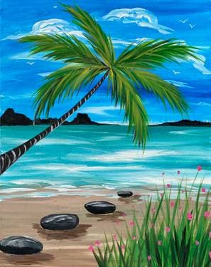 Path to Paradise Beach - Paint and sip event at UP Skybar & Lounge in Davenport, IA - PaintNite.com
