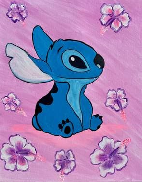 Ohana, Hibiscus, Stitch - Paint Nite event in Edmonton, AB