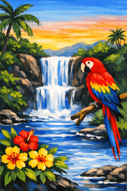 Parrot Paradise Falls - Paint and sip event at Ace and vine in NAPA, CA - PaintNite.com