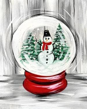 Snowman Snow Globe - Paint and sip event at Vivianos (Fenton) in Fenton, MO - PaintNite.com
