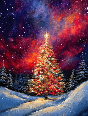 Christmas Tree Galaxy Holiday - Paint Nite event in Sainte-Anne-de-Bellevue, QC
