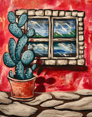 Nopal by the Window - Paint and sip event at Warm Belly Farm and Garden Center in Cottage Grove , WI - PaintNite.com