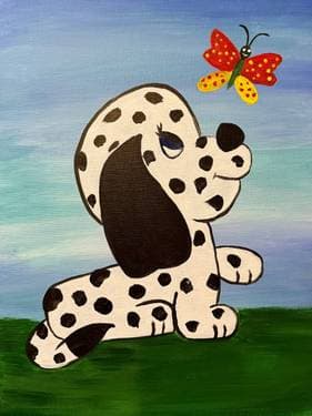 Petit Tache et Papillon/Spotty & Flutter - Paint and sip event at Atelier d'Art Hadieh in Saint-Jean-sur-Richelieu, QC - PaintNite.com