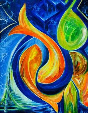 Yin Yang Fishies - Paint and sip event at Logan's Roadhouse Chico in Chico, CA - PaintNite.com