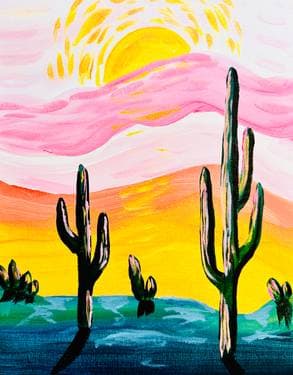 Pink Desert Sky - Paint and sip event at Barleycorn's Florence in Florence , KY - PaintNite.com