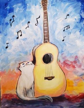 Paint Nite: Smiley Cat — Painting